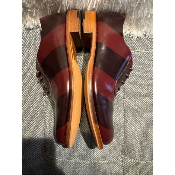 The Office of Angela Scott Mr Smith Bordeaux stripe oxfords size 37.5 / 7.5 - Picture 10 of 11